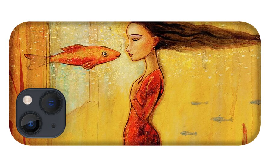 Mermaid iPhone 13 Case featuring the painting Mystic Mermaid by Shijun Munns