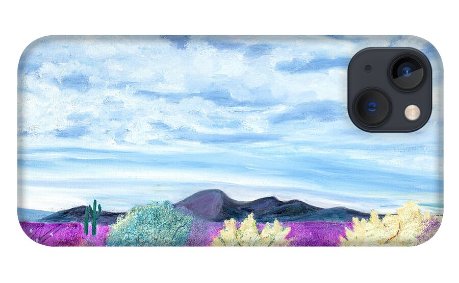 Landscape iPhone 13 Case featuring the painting Mystical Desert by Santana Star