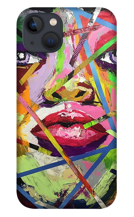 #abstractexpressionism #nakamorijones #acrylicpainting #juliusdewitthannah iPhone 13 Case featuring the painting Nakamori Jones by Julius Hannah