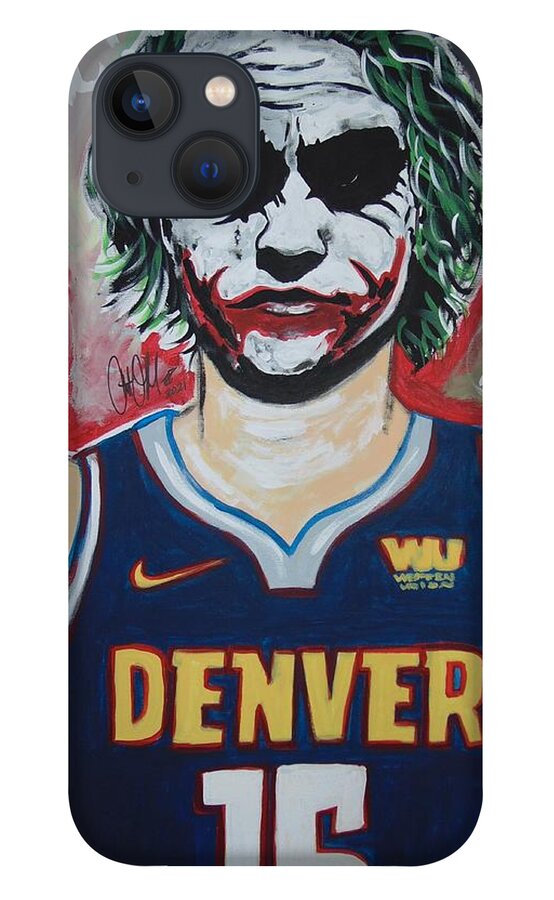 Jokic iPhone 13 Case featuring the painting NBA Villain by Antonio Moore