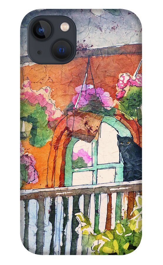 Cat iPhone 13 Case featuring the painting Neighborhood Watch by Ann Nunziata
