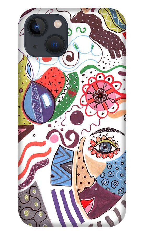 Never Stop Dreaming By Helena Tiainen iPhone 13 Case featuring the drawing Never Stop Dreaming by Helena Tiainen