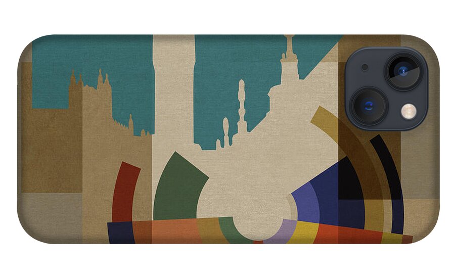London iPhone 13 Case featuring the mixed media New Capital Square - Big Ben by BFA Prints