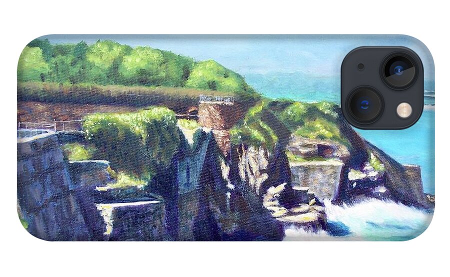 Newport Ri iPhone 13 Case featuring the painting Newport RI Cliff Walk 40 Steps by Patty Kay Hall