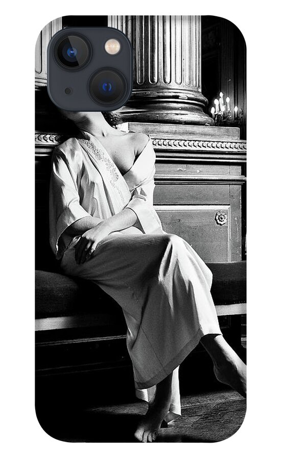 Night Robe iPhone 13 Case featuring the photograph Night Robe French Vogue 1988 by Steve Ladner