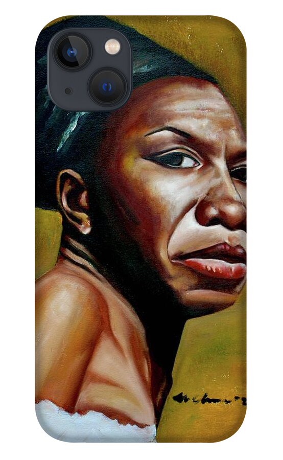 Nina Simone iPhone 13 Case featuring the painting Nina Simone by Martel Chapman