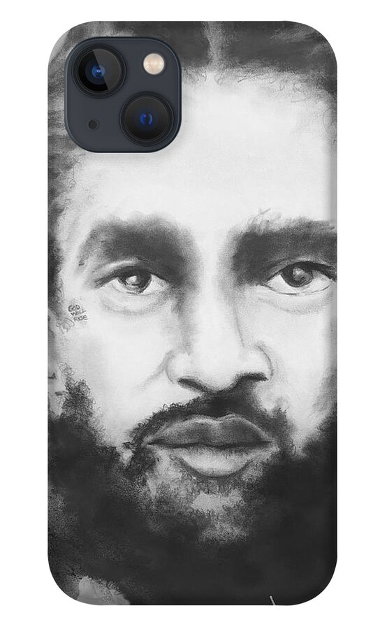  iPhone 13 Case featuring the drawing Nipsey by Angie ONeal