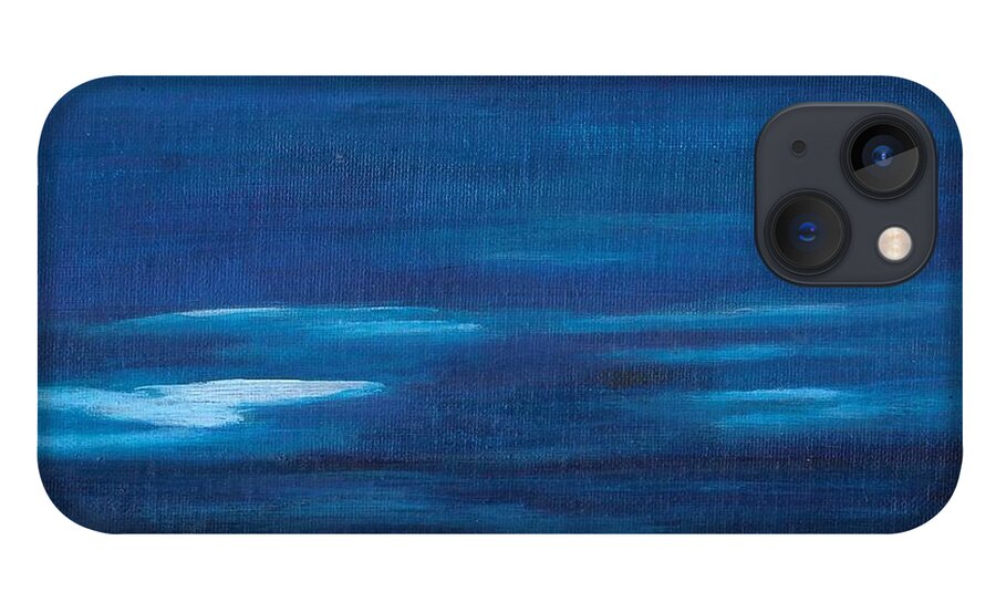 Blue iPhone 13 Case featuring the painting No End in Sight by Esoteric Gardens KN