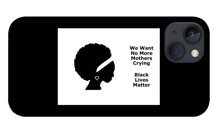 Blm iPhone 13 Case featuring the mixed media No More Mothers Crying by Nancy Ayanna Wyatt