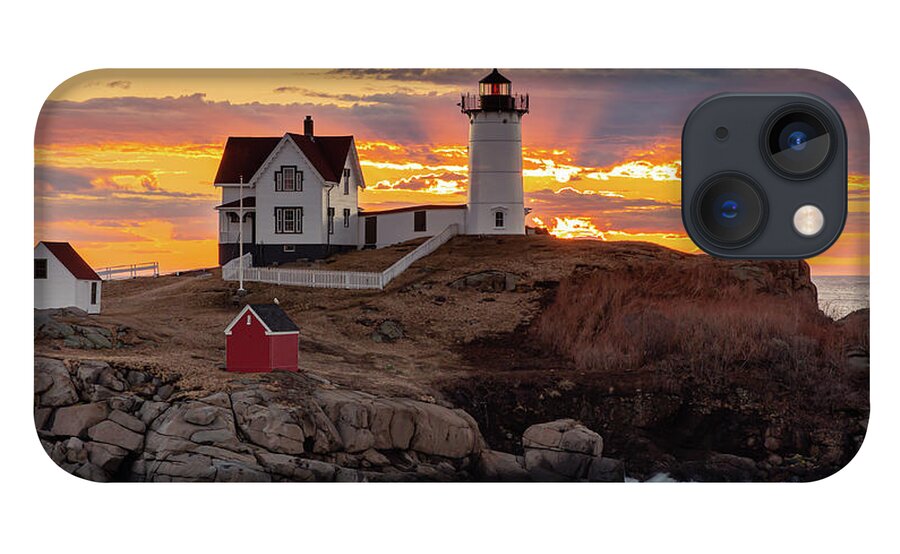 Seascape iPhone 13 Case featuring the photograph Nubble Light by David Lee