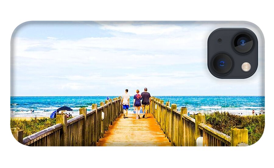  iPhone 13 Case featuring the digital art Ocean Boardwalk 2 by Kari Myres