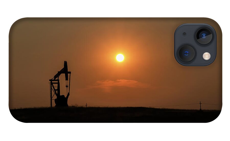 Sunset iPhone 13 Case featuring the photograph Oil Country Sunset by Laura Terriere