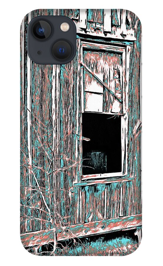Window iPhone 13 Case featuring the digital art Old building detail #3 by Fran Woods