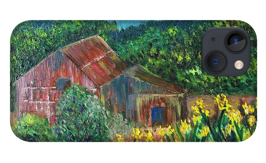 Impressionism iPhone 13 Case featuring the painting Old Schoolhouse by Raji Musinipally