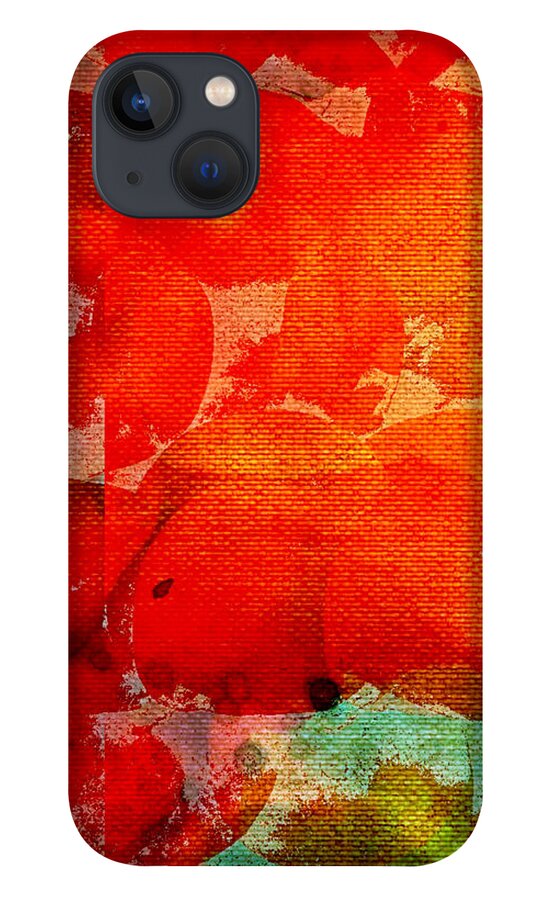 Abstract iPhone 13 Case featuring the mixed media Ole Bushel by Canessa Thomas
