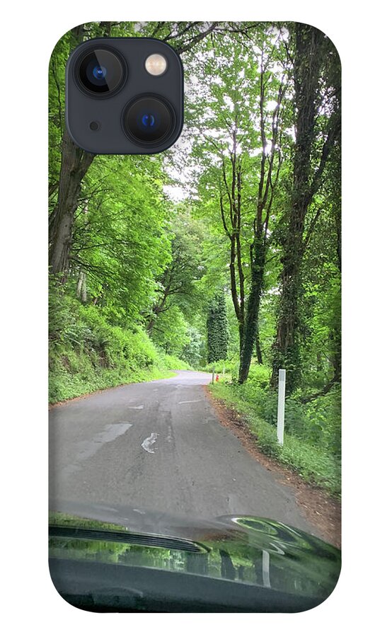 Trees. Tree Lined Road iPhone 13 Case featuring the photograph On the Road by Juliette Becker