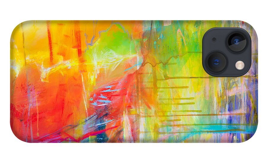 Derek Kaplan iPhone 13 Case featuring the painting Opt.1.21 'No Going Back' by Derek Kaplan