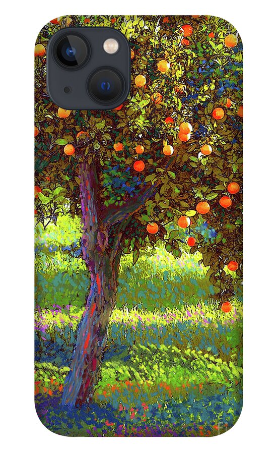 Landscape iPhone 13 Case featuring the painting Orange Fruit Tree by Jane Small