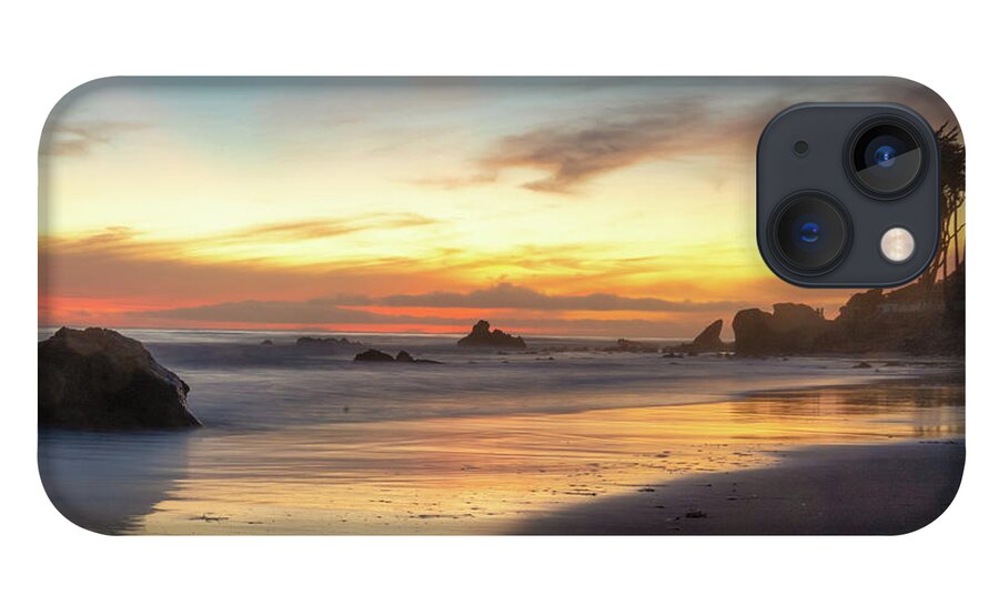 Beach iPhone 13 Case featuring the photograph Orange Sunset Skies in Malibu by Matthew DeGrushe