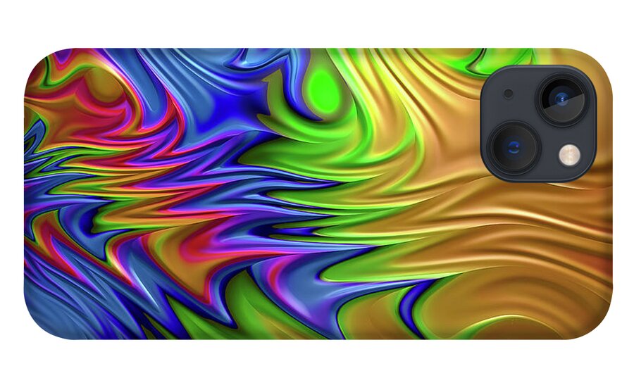 Abstract iPhone 13 Case featuring the digital art Orgy in Color by Manpreet Sokhi
