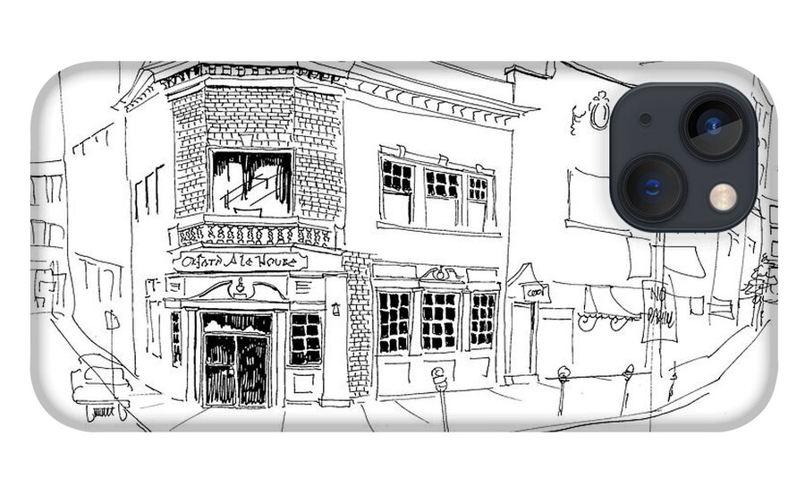 Pen & Ink iPhone 13 Case featuring the drawing Oxford Ale House by William Renzulli
