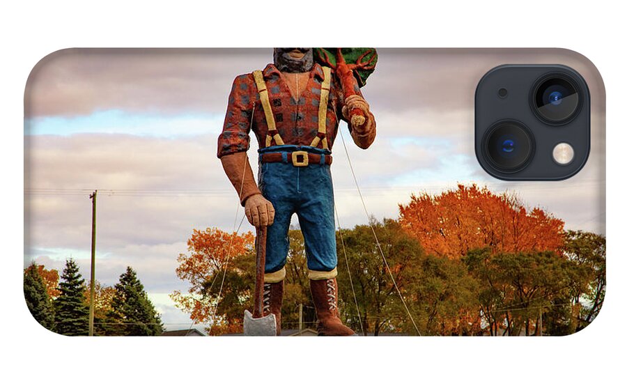 Paul Bunyan iPhone 13 Case featuring the photograph Paul Bunyan statue in Oscoda Michigan by Eldon McGraw