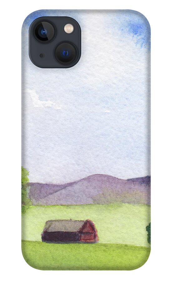 Berkshires iPhone 13 Case featuring the painting Pause at Barn by Anne Katzeff