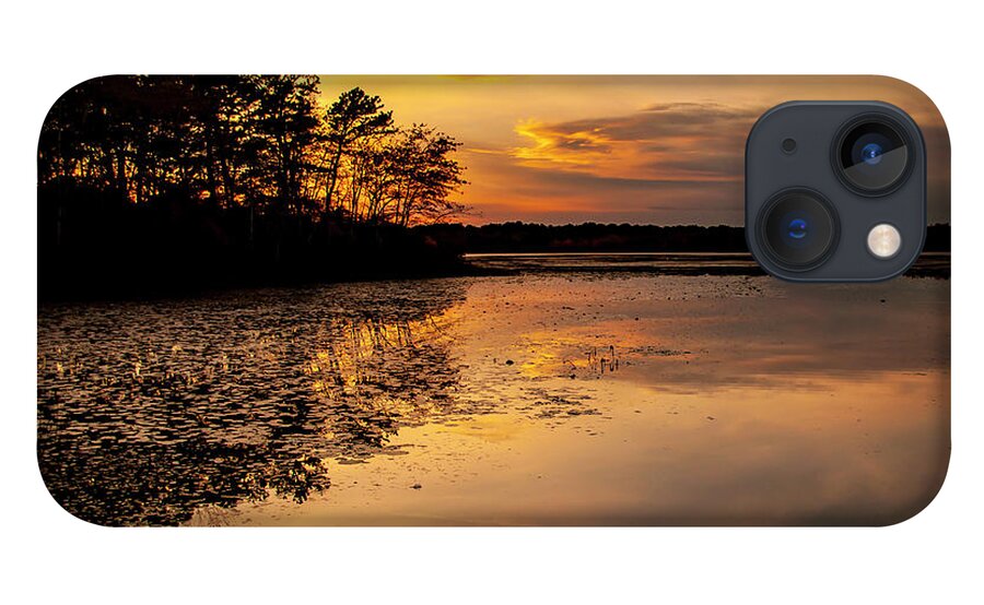 Sunset iPhone 13 Case featuring the photograph Peconic Sunset by Cathy Kovarik