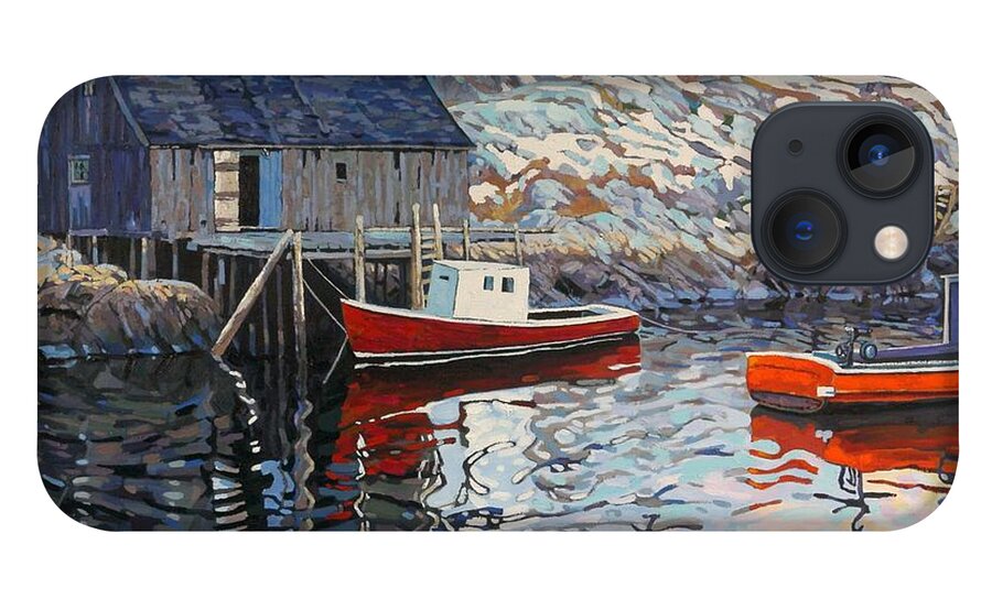 2399 iPhone 13 Case featuring the painting Peggy's Cove Memories by Phil Chadwick