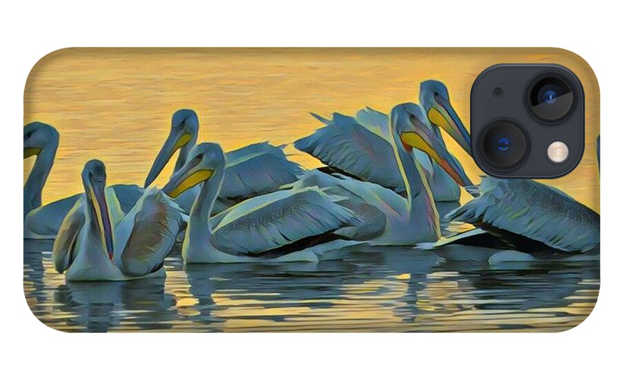 Mississippi iPhone 13 Case featuring the painting Pelicans by Marilyn Smith