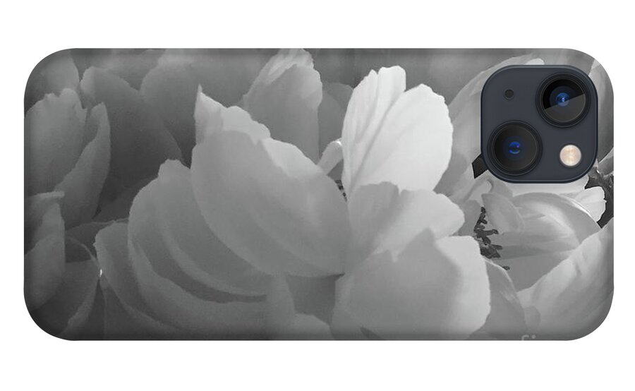 Dramatic iPhone 13 Case featuring the photograph Peonies Series B and W 1-4 by J Doyne Miller
