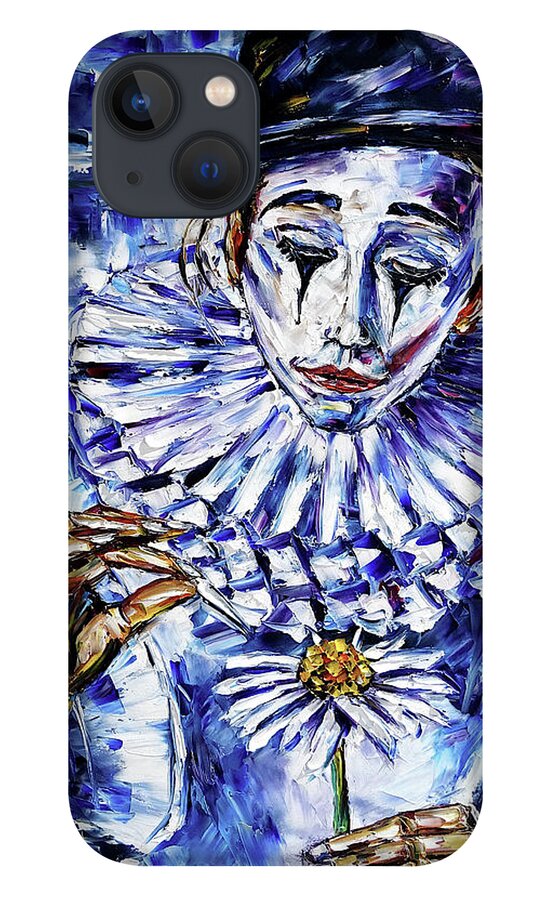 Pierrot iPhone 13 Case featuring the painting Pierrette by Mirek Kuzniar