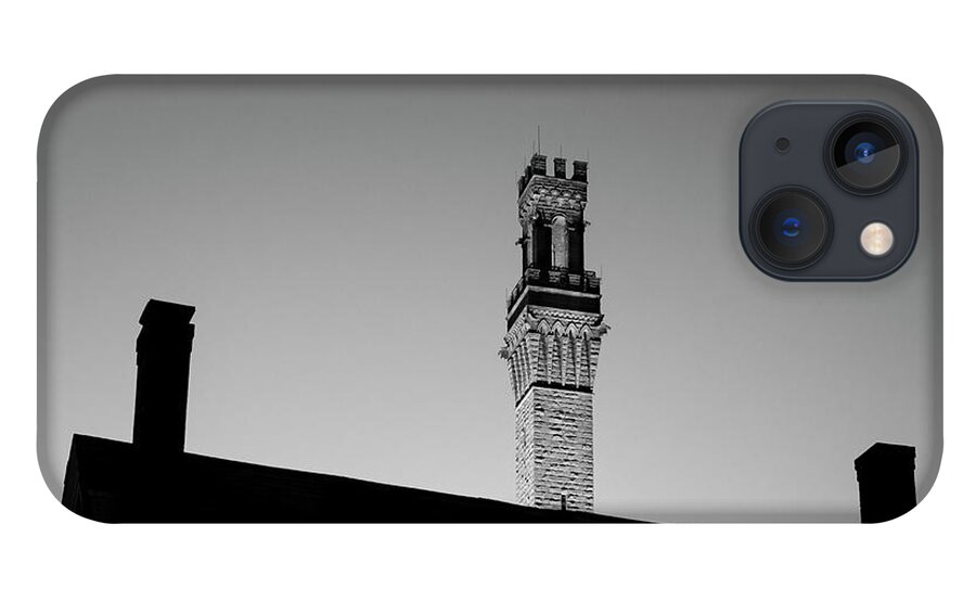 Cape Cod iPhone 13 Case featuring the photograph Pilgrim Monument III Provincetown MA BW by David Gordon