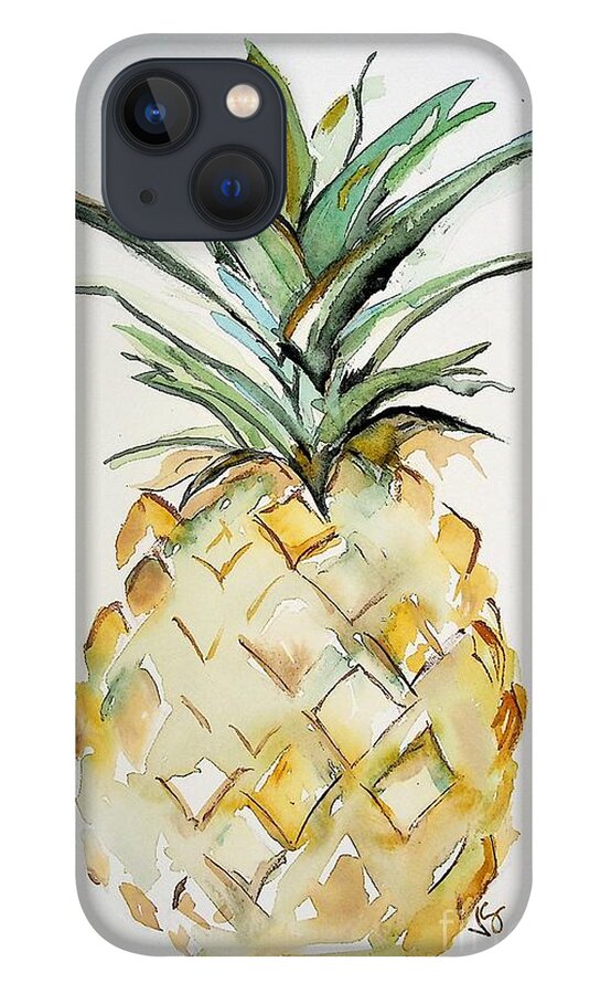 Pineapple iPhone 13 Case featuring the painting Pineapple by Valerie Shaffer