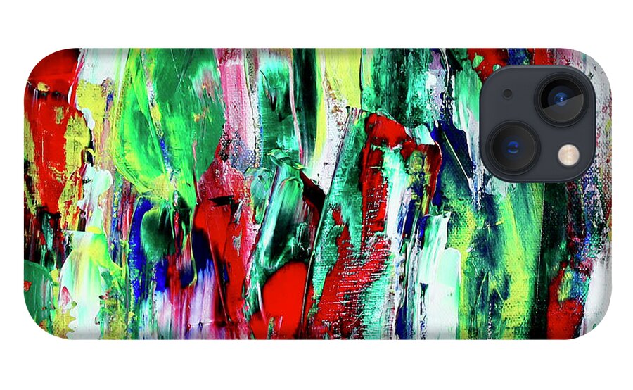 Abstract iPhone 13 Case featuring the painting Playful Piece 1 by Teresa Moerer
