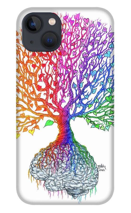 Tree iPhone 13 Case featuring the drawing Plot Twist by Baruska A Michalcikova