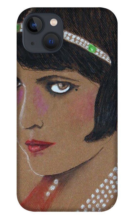 Pola Negri iPhone 13 Case featuring the drawing Pola Negri by Jayne Somogy