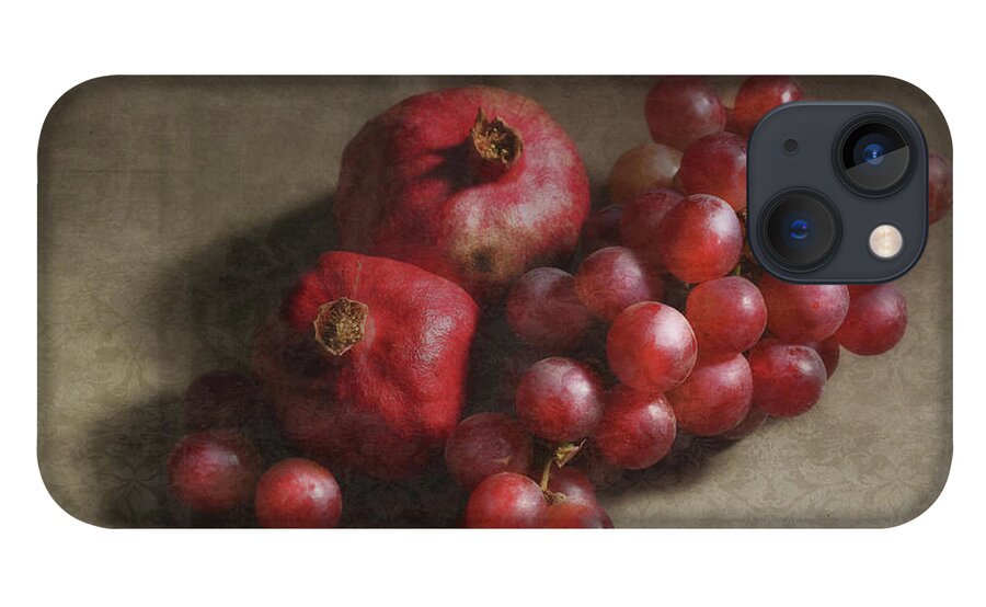 Still Life iPhone 13 Case featuring the photograph Poms and Grapes by Kandy Hurley