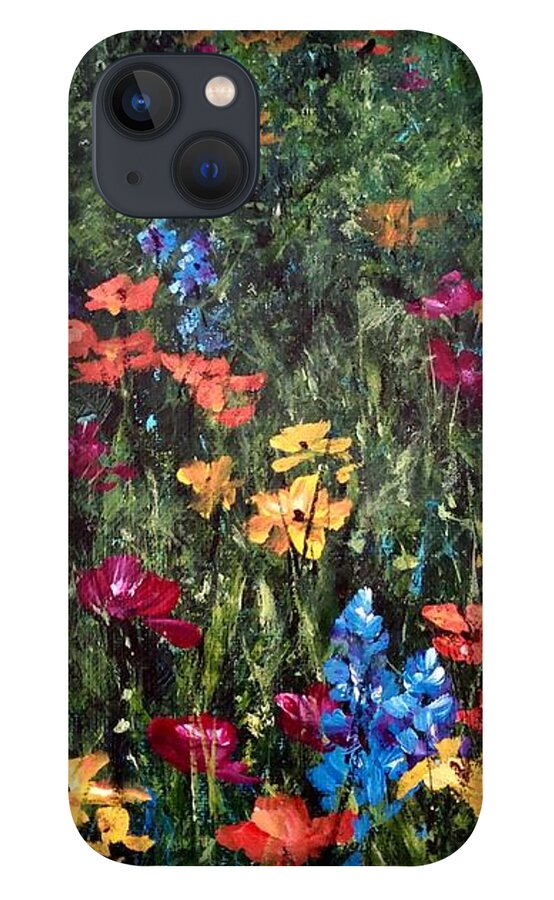Flowers iPhone 13 Case featuring the painting Posie Meadow by Zan Savage