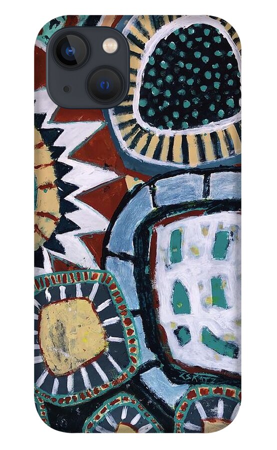 Earth Tones iPhone 13 Case featuring the painting Pottery Dream by Cyndie Katz
