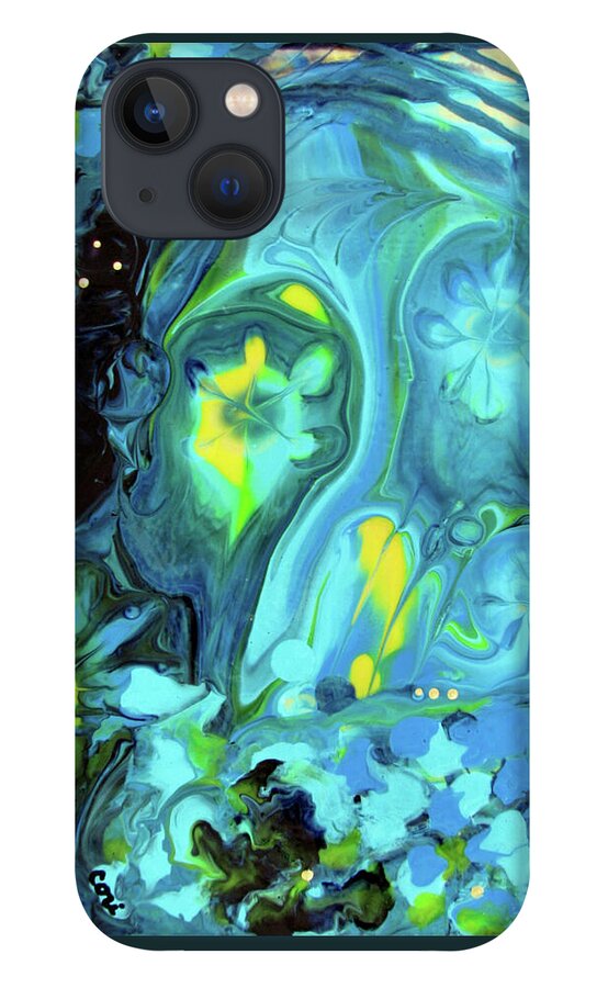Paint Pour iPhone 13 Case featuring the painting Pour 1 by Cori by Corinne Carroll