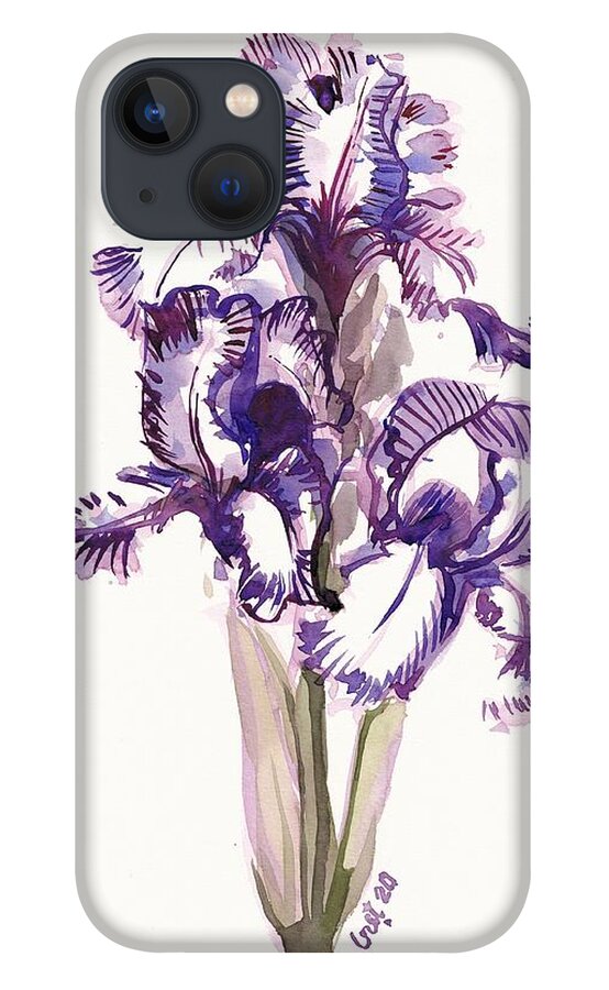 Iris iPhone 13 Case featuring the painting Purple Iris by George Cret