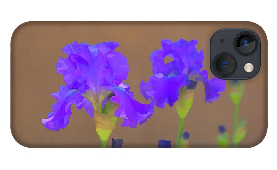 Purple iPhone 13 Case featuring the digital art Purple Iris by JBK Photo Art