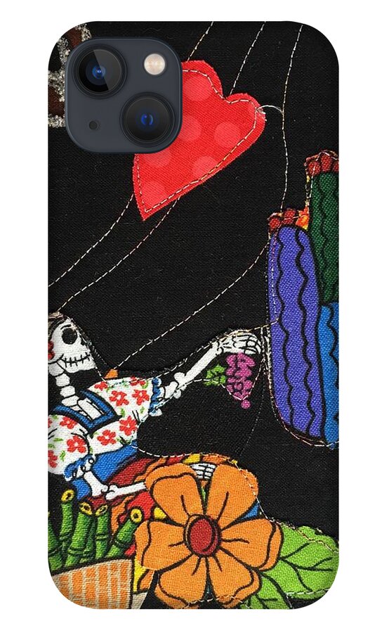 Queen Of Hearts iPhone 13 Case featuring the mixed media Queen of Hearts by Vivian Aumond