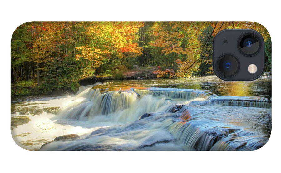 Digital Art iPhone 13 Case featuring the photograph Rapids Above Bond Falls by Robert Carter