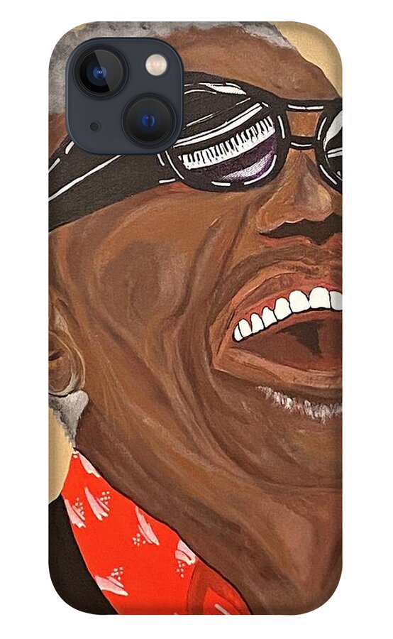  iPhone 13 Case featuring the painting Ray Charles-Reflections of Ray by Bill Manson