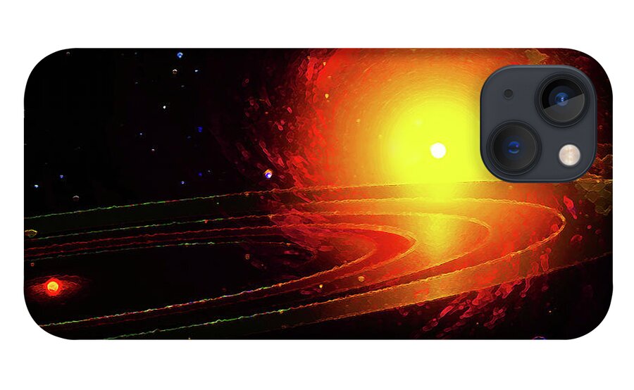  iPhone 13 Case featuring the digital art Red Dwarf, Yellow Giant Outer Space Background by Don White Artdreamer