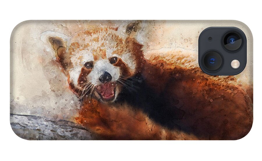Red Panda iPhone 13 Case featuring the digital art Red Panda by Geir Rosset