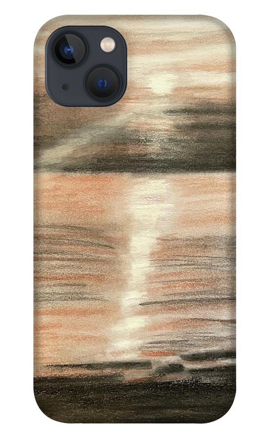 Charcoal iPhone 13 Case featuring the drawing Reflect by Lisa White