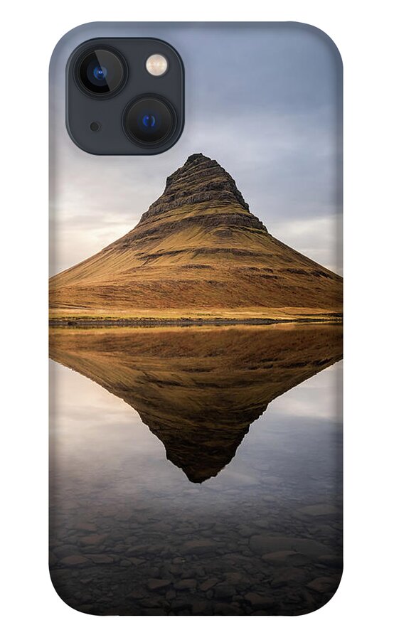 Kirkjufell iPhone 13 Case featuring the photograph Reflection of Kirkjufell Mountain in Iceland by Alexios Ntounas